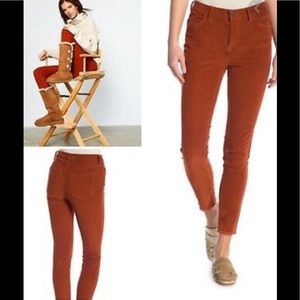 Free People Rust Skinny Corduroy Pants